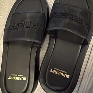 Burberry Black Logo Slide Sandals worn once